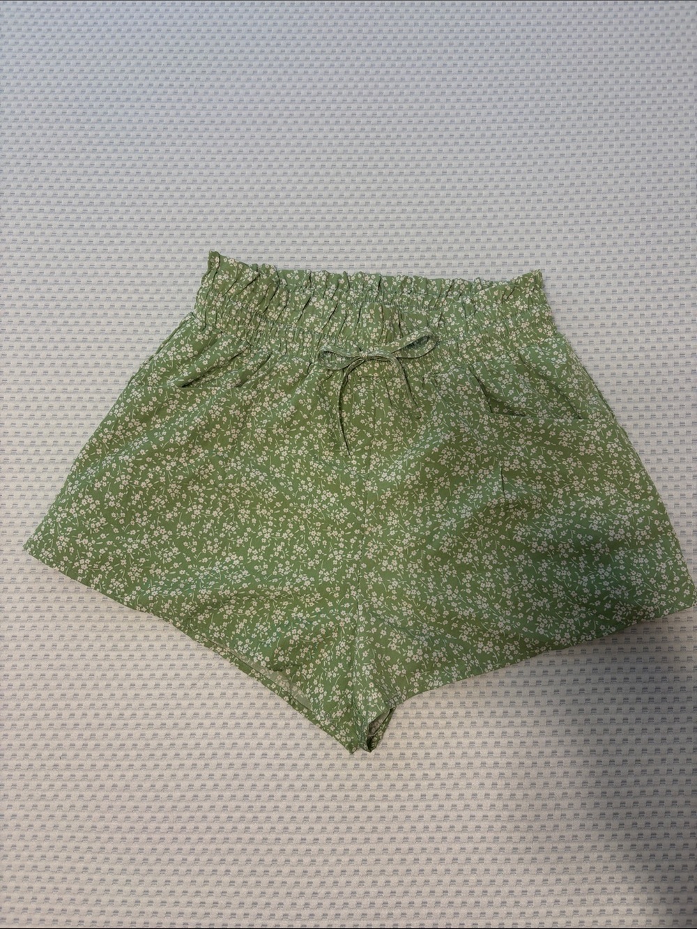 Altar'd State Sage Green Fiona Floral High-Waist Shorts